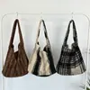 Nova Bolsa de Ombro Plush Retrô Outono e Inverno, Bolsa Tote Preguiçosa, Bolsa de Lã de Grande Capacidade para Axila, Bolsa de Compras