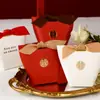 Caixa de doces simples cor sólida caixa de doces de casamento caixa de doces ocidental caixa de doces estilo ins caixa de presente traseira com padrão impresso