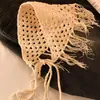 Pañuelo Triangular Tejido a Mano Estilo Étnico Bohemio, Bufanda de Cintura Estilo Pastoral, Envoltura de Cadera en Capas, Cinturón para Combinar con Falda