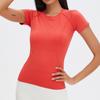 Gran Venta No Reembolsable y No Intercambiable Ropa de Yoga de Primavera y Verano para Mujer, Tops Deportivos Sin Costuras de Ajuste Ceñido, Ropa Deportiva Nude para Correr y Fitness