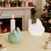 Portavelas Conejo de Pascua Molde de Silicona Base para Velas de Aromaterapia DIY Molde de Yeso de Conejo