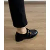 Primer Encuentro con los Mocasines Slip-On con Hebilla de la Temporada para Mujer, Zapatos de Cuero de Suela Gruesa Estilo Británico, Zapatos de Tacón Grueso Retro Versátiles