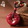 Colgante de Paz de Cinabrio para Hombres, Amuleto de la Suerte para el Año de Nacimiento, Collar Pixiu que Atrae la Fortuna para Mujeres, Colgante Amuleto, Regalo de Cumpleaños
