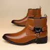 Bestseller de Amazon, Botas Martin de Caña Alta Estilo Británico Tallas Grandes, Botines Casuales Retro de Color Sólido - 25714