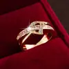 Anillo de Doble Capa con Letra de Circonita de Nuevo Estilo a la Moda para Mujer, Delicado Anillo para Dedo Índice, Exclusivamente para Ventas Transfronterizas, Directo del Fabricante