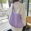 Bolsa Transversal Acolchoada Coração Estilo Japonês de Algodão para Mulheres, Bolsa de Ombro Estilosa e Versátil, Bolsa de Aula para Estudantes, Bolsa Tote de Grande Capacidade