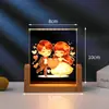 Marco de Fotos de Medalla de Cristal Impreso a Color UV Lámpara de Noche Luminosa Plantilla Adorno de Decoración para el Hogar y el Dormitorio Lámpara Regalo Creativo Premio