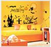 Cross-border Halloween decoração explosões adesivos de parede lâmpada de abóbora bruxa Partido proteção ambiental adesivos de PVC uma geração de cabelo