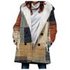 Venda quente transfronteiriça 2023 novo trench coat feminino inverno engrossado estilo europeu e americano folha padrão casaco com capuz atacado