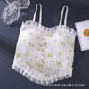 Ropa interior con tirantes y estampado de encaje para mujer, ropa interior y exterior, tirantes hermosos, almohadilla para el pecho, chaleco ajustado, top de tubo para chica sexy