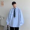 Camisa de alta calidad de estilo frío de primavera y otoño para hombre, diseño de corbata con sentido de nicho, camisa deportiva casual elegante de manga larga Ruan