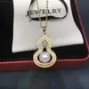 Colgante de Perla de Agua Dulce Natural de Zhuji Estilo Chino Forma de Calabaza Fortuna Circonita Microincrustada Collar de Moda Joyería de Perlas Venta al por Mayor