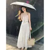 Vestido Rayado Estilo Vacaciones de Verano, Vestido Largo y Hermoso de Tirantes, Perfecto para Sesiones de Fotos, Vestido Largo de Playa Estilo Suave