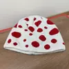 Gorro de Punto con Lunares de Moda Coreana para Otoño e Invierno, Esquí y Viajes, Cálido y Resistente al Frío, Circunferencia de Cabeza Grande, Pequeño Gorro de Lana que Muestra la Cara