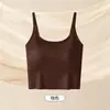 Camiseta sin mangas corta de verano invisible sin costuras talla grande con almohadillas incorporadas en el pecho para mujer