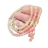 Pulsera de Jade Flor de Durazno Bola de Jade Pulsera de Cuentas Cuarzo Rosa Jade Piedra 108 Pulsera Pulsera de Durazno Pulsera de Jade