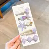 Pinzas florales para el pelo estilo coreano para mujer, pinzas laterales elegantes y exquisitas, pasadores de lazo lindos, pasadores de colores al por mayor