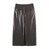 Cross AliExpress 2026 Primavera Nueva Ropa de Mujer Francesa Simple Falda Plisada de Cuero Sintético 2969050