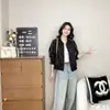 Chaqueta de béisbol satinada para mujer 2026 principios de otoño nuevo diseño de moda casual elegante versátil top corto moderno