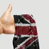 Camiseta Cropped Off-Shoulder Estilo Retrô Americano com Bandeira Union Jack e Estampa Vintage, Modelagem Justa, Manga Curta Sexy Off-Shoulder Y2K