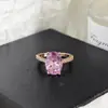 Anillo de Diamante Rosa Ovalado Grande Nuevo Europeo y Americano de AliExpress, Anillo Popular de Joyería Transfronteriza para Mujeres, Suministro Transfronterizo r4588