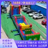 Carrera de Obstáculos Inflable Arcoíris Rojo Verde Azul Con Escalada