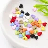 Lindas y coloridas cuentas pequeñas de esmalte en forma de corazón, materiales para cadena de teléfono DIY, pulsera hecha a mano, collar, accesorios de joyería de aleación