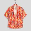 Camisa Floral Retro de Manga Corta Estilo Hawaiano Chaqueta Elegante Yuppie para Hombre Antigua Camisa de Manga Corta Estampada de Verano para Playa