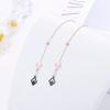 Brincos elegantes com borlas de diamante, brincos longos femininos, modernos, personalizados, simples, de entrada, luxuosos, de zircônia, brincos de aço titânio