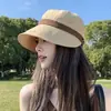 Chapéu de Sol Feminino Estilo Hepburn Novo Primavera/Verão 2026 Chapéu de Pescador Casual Versátil Boné de Basebol para Cabeça Grande