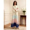 Vestidos al por mayor, Tejido Jacquard de alta gama a la moda, Batas bordadas degradadas, Entrega directa de fábrica