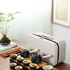 Juego de Té Kung Fu de Viaje Estilo Japonés Juego Pequeño para Uso en Casa Tetera Pequeña Taza de Té de Cerámica Bandeja de Té para Exteriores Bolsa Portátil