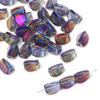 Cuentas sueltas de cristal retorcido chapado en vidrio irregular, cuentas de gota con agujero horizontal, material hecho a mano para bricolaje, accesorios de joyería