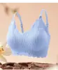 Nuevo sujetador de encaje sin costuras con diseño de burbujas, chaleco deportivo con sensación de segunda piel, ropa interior básica de color liso, transpirable y con botones