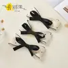 Accesorio de lazo de malla de lunares estilo coreano, accesorio para el cabello de color contrastante blanco y negro, material de bricolaje, decoración versátil de alta gama