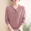 Elegante Suéter de Punto Nuevo de Otoño para Mamá, Camiseta de Primavera y Otoño para Mujeres de Mediana Edad, Suéter Elegante, Camiseta Básica