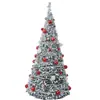 Árbol de Navidad Plegable Retráctil Flocado Transfronterizo Amazon para Supermercados y Decoración del Hogar, Adornos para Árbol de Navidad al por Mayor