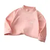 Camada base infantil de fleece com gola alta parcial, unissex, para outono e inverno, roupa íntima quente, adequada para crianças mais velhas, roupas de outono, roupas íntimas e blusas, atacado