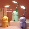 Lámpara de escritorio LED recargable por USB de dibujos animados plegable protección ocular lámpara de escritorio para aprendizaje niños estudiante luz nocturna logo venta al por mayor