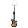 Serie de Guitarra Más Vendida Transfronteriza Llavero Colgante para Mochila Llavero Accesorios DIY Llavero de Goma Blanda de PVC Decoración