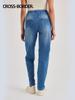 Jeans de Yoga Transfronterizos de Estilo Nuevo Europeo y Americano con Bigotes de Gato y Crin de Caballo para Mujer, Alta Elasticidad, Transpirables, Efecto Adelgazante, Bolsillos Múltiples, Pantalones Casuales para Fitness