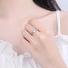 Vibrato Transmisión en Vivo Moda Cuatro Garras Pared Recta Microincrustación Anillo de Circonita Anillo Simple en Vivo para Mujer Anillo de Diamante de Boda Pulsera
