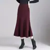 Saia Lápis Midi Bodycon Elegante Preta para Mulheres, Nova Coleção Outono/Inverno 2026, Saia Lápis Emagrecedora