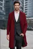 Moda Nueva Tendencia Otoño/Invierno 2026 Estilo Europeo y Americano Gabardina de Longitud Media Chaqueta Abrigo de Lana Talla Grande para Hombre
