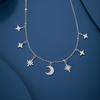 Collar Estrella Luna Plata Esterlina 925 Diseño Nicho para Mujer Lujo Ligero Cadena Clavícula Estrella Ocho Hombres Viento Ins Colgante Sol