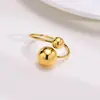 Personalidad de comercio exterior transfronterizo tamaño acero bola anillo abierto anillo de cola material acero titanio chapado oro 18K temperamento no alérgico