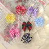 En Stock Lazo Envuelto de Cuadros de 1 cm Cinta Escocesa Lazo Decorativo Ropa Accesorio para el Cabello Decoración DIY