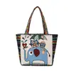 Bolso de Hombro, Bolso de Mano para el Trabajo, Bolso de Lona para Estudiantes, Bolso Estilo Chino, Bolso para Universidad Femenino, Minoría Étnica