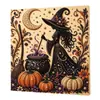 Kit de Pintura de Pérolas 5D Transfronteiriço Amazon Dia das Bruxas DIY - Série de Pintura de Diamantes de Pérolas Magia da Bruxa de Halloween