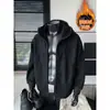 Él: Sudadera con capucha Chocoolate de peso pesado para otoño para hombre, Estilo callejero retro moderno, Chaqueta cárdigan holgada y cómoda